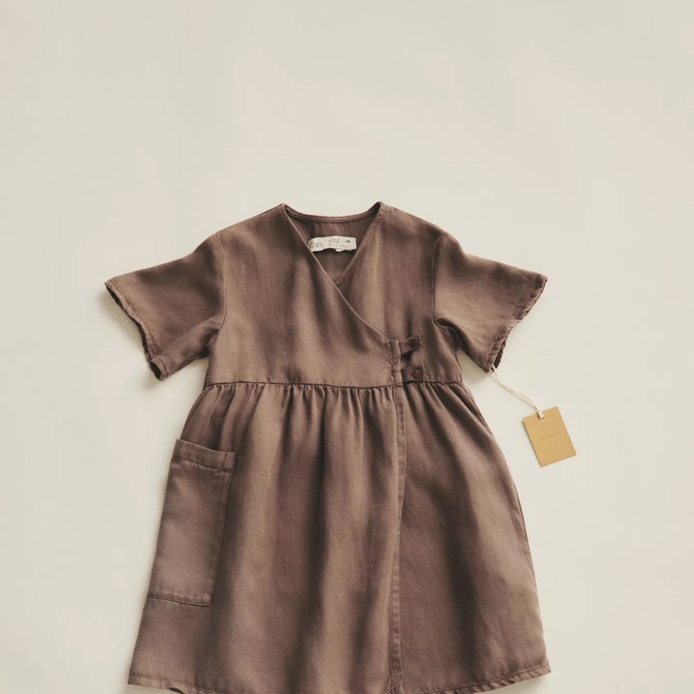 Timelesz- Linen Wrap Dress (4t-5t)